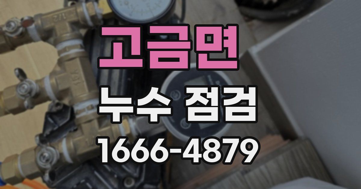 고금면 누수 점검
