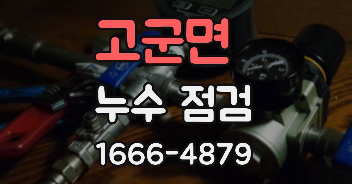 고군면 누수 점검