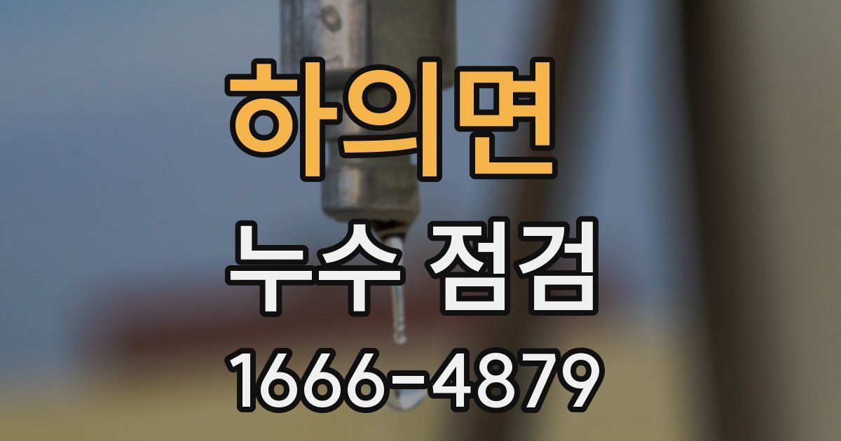 하의면 누수 점검