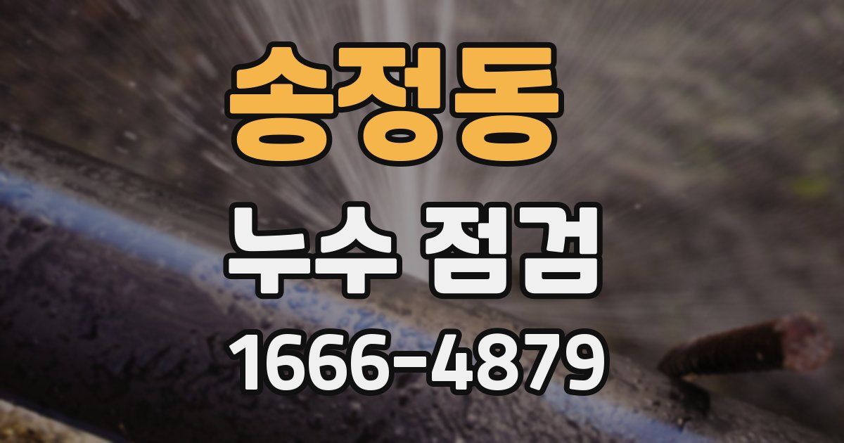 송정동 누수 점검