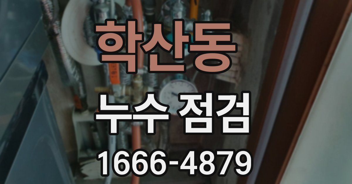 학산동 누수 점검