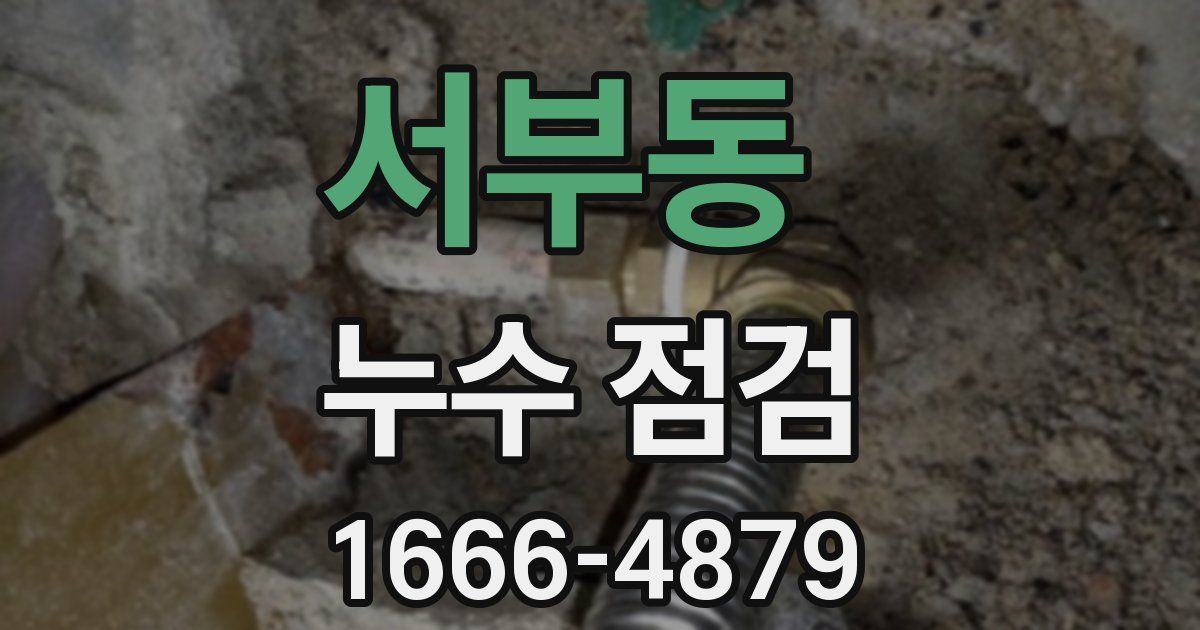 서부동 누수 점검