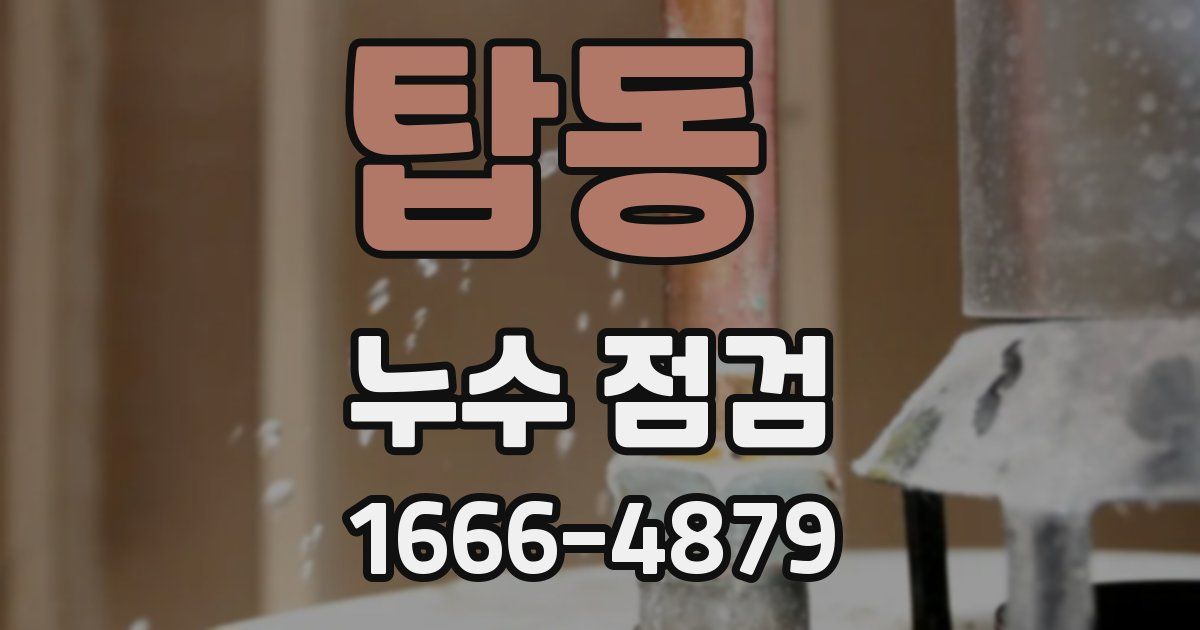 탑동 누수 점검