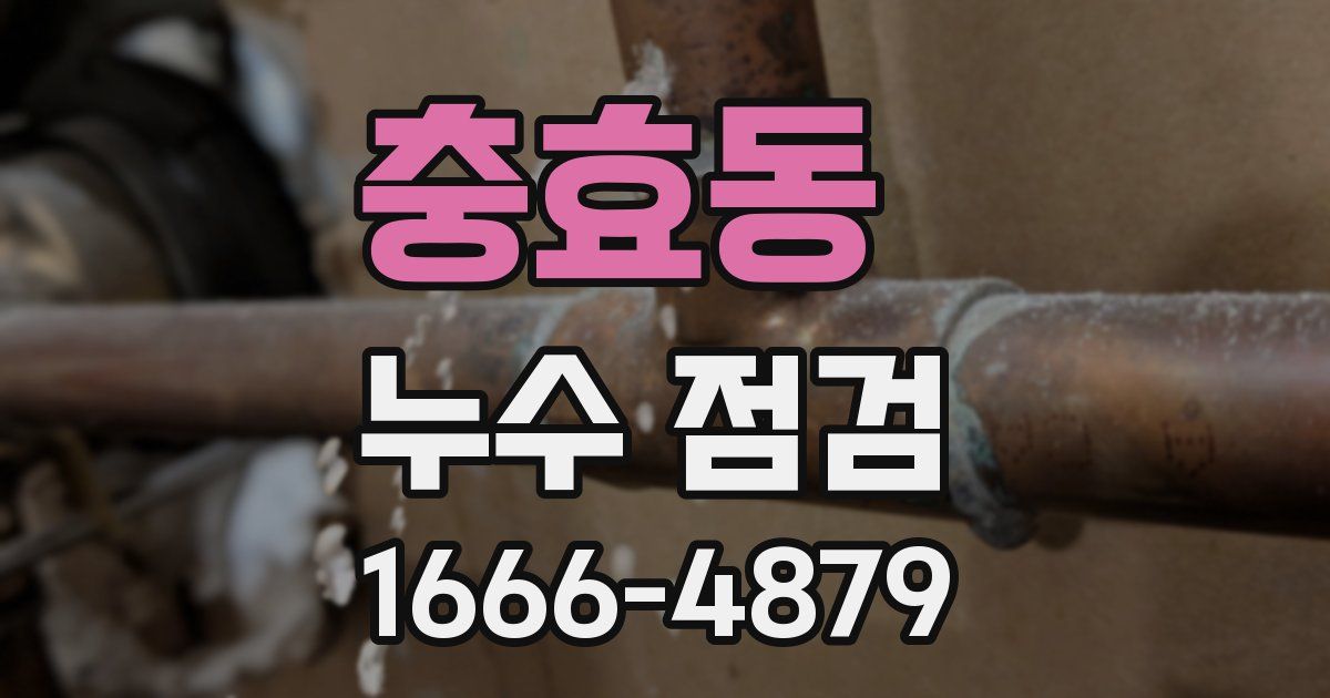 충효동 누수 점검