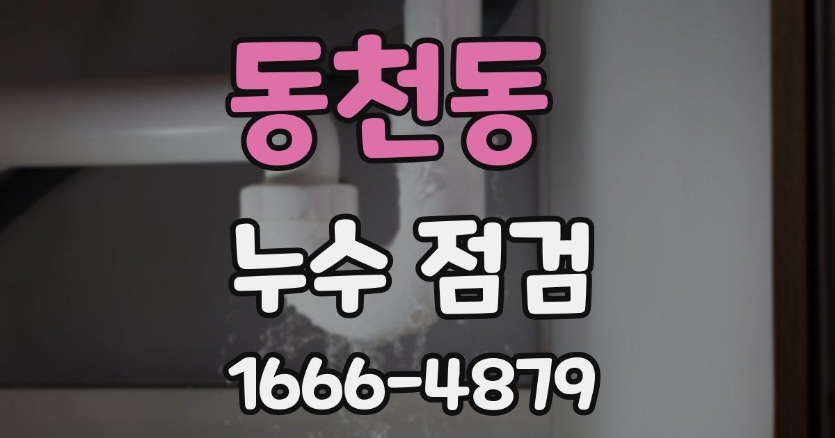 동천동 누수 점검