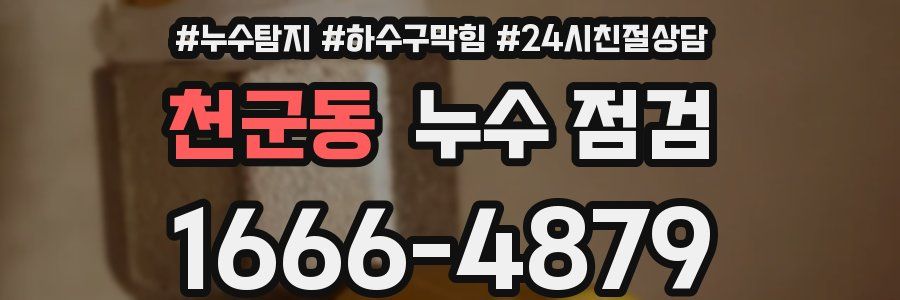 천군동 누수 점검