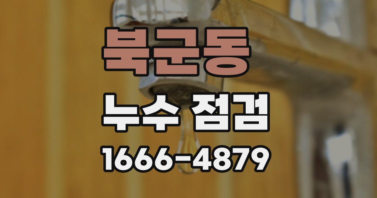 북군동 누수 점검