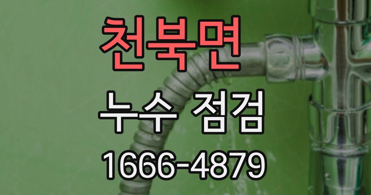 천북면 누수 점검