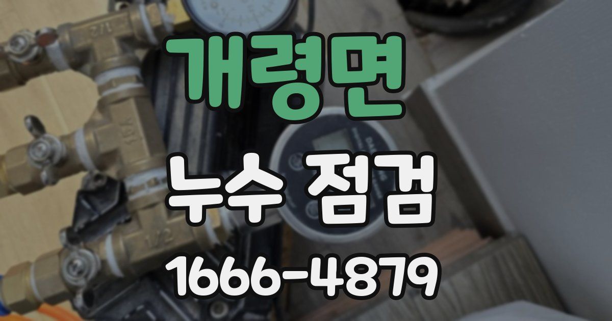 개령면 누수 점검