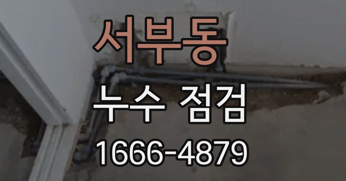 서부동 누수 점검