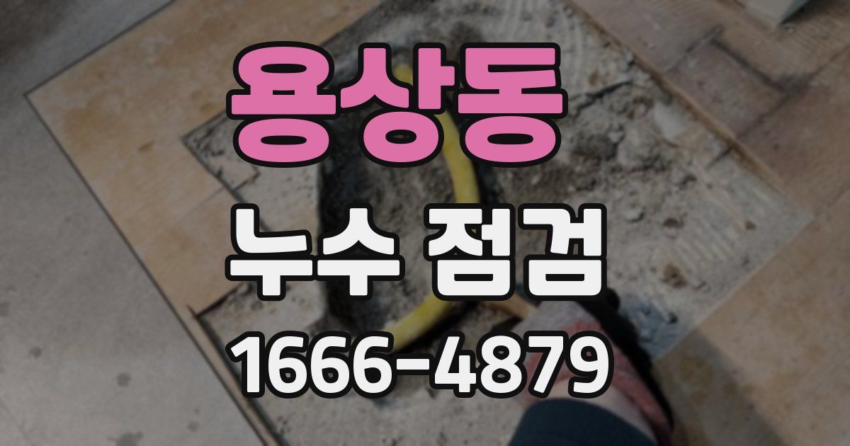 용상동 누수 점검