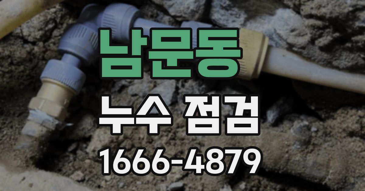 남문동 누수 점검
