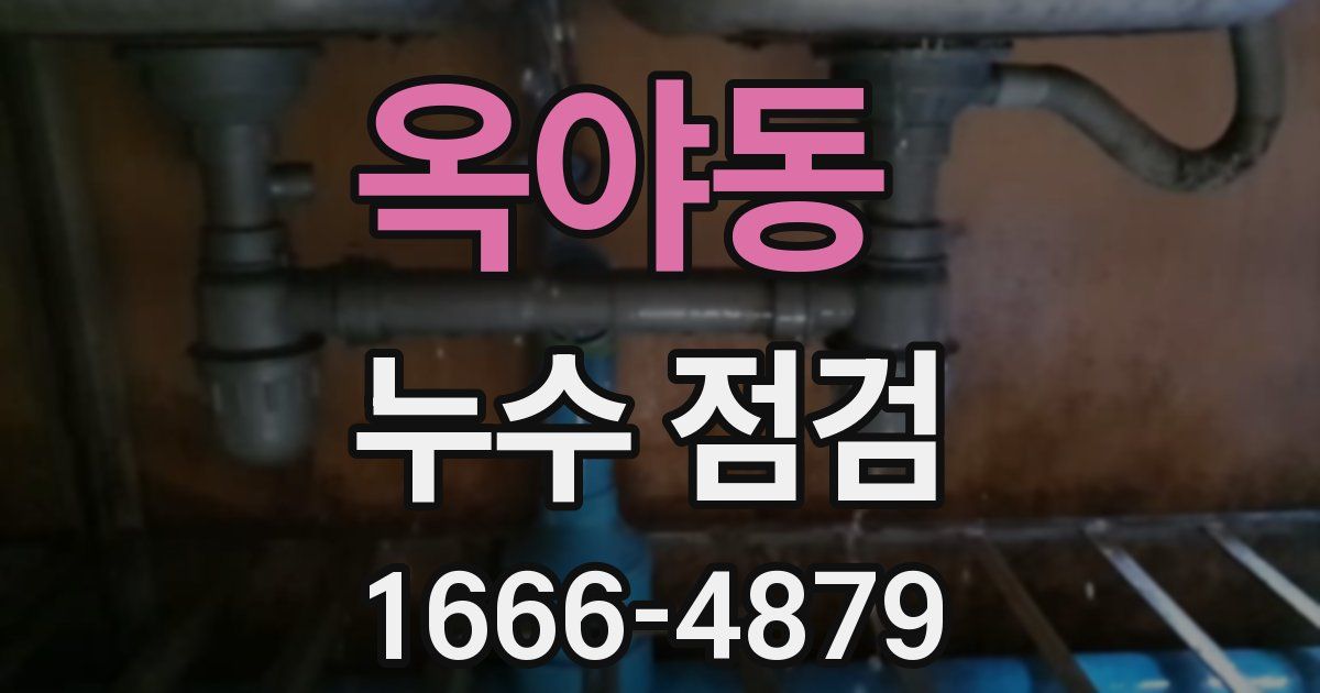 옥야동 누수 점검