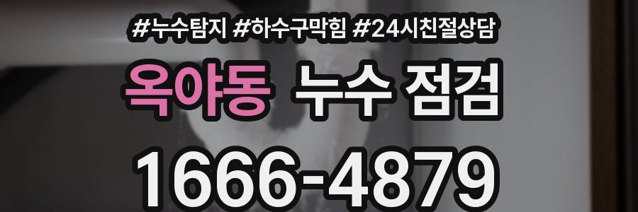 옥야동 누수 점검