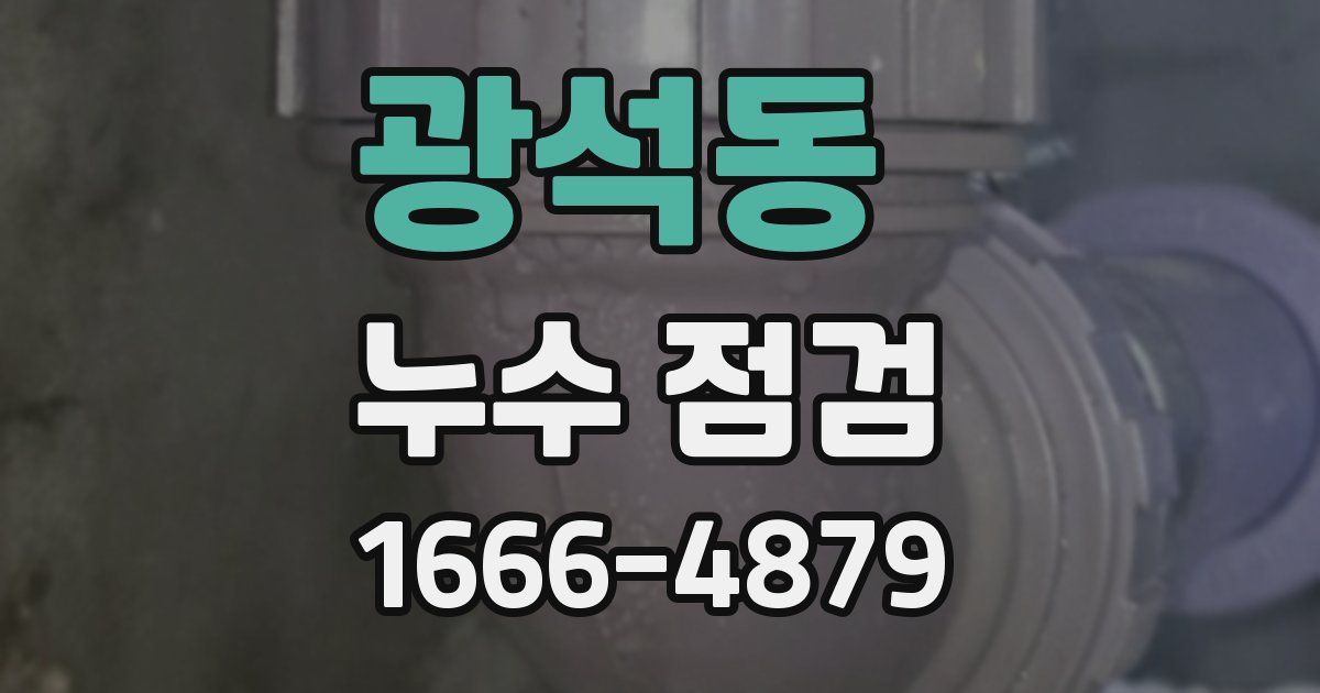 광석동 누수 점검