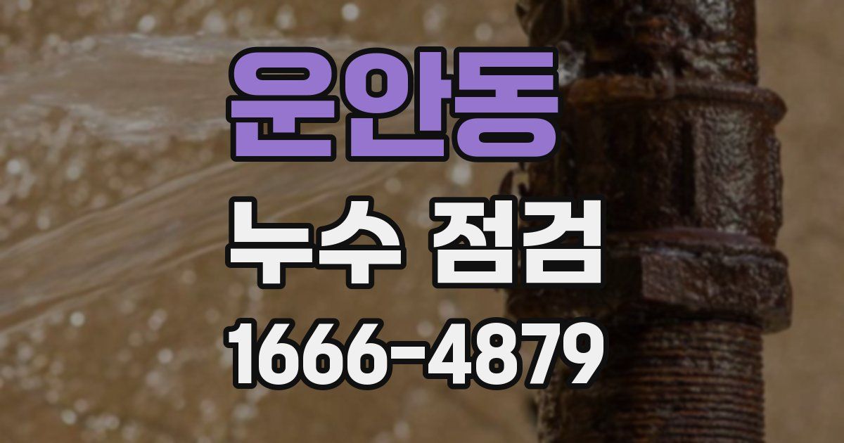 운안동 누수 점검