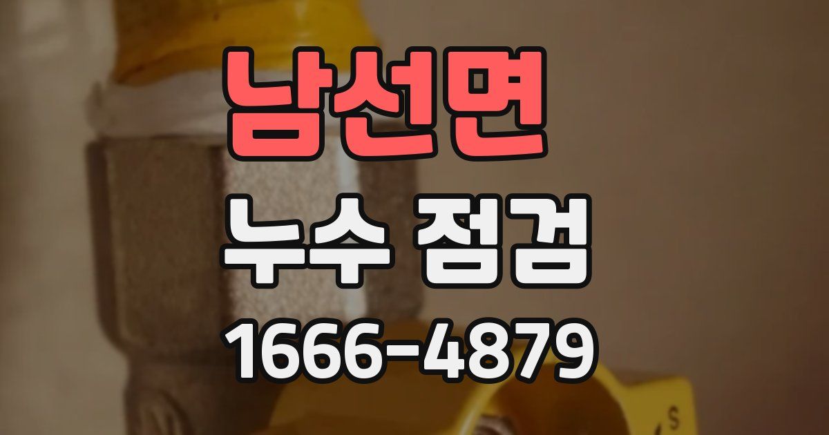 남선면 누수 점검