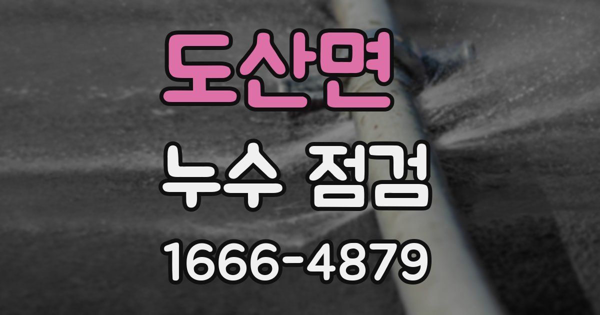 도산면 누수 점검