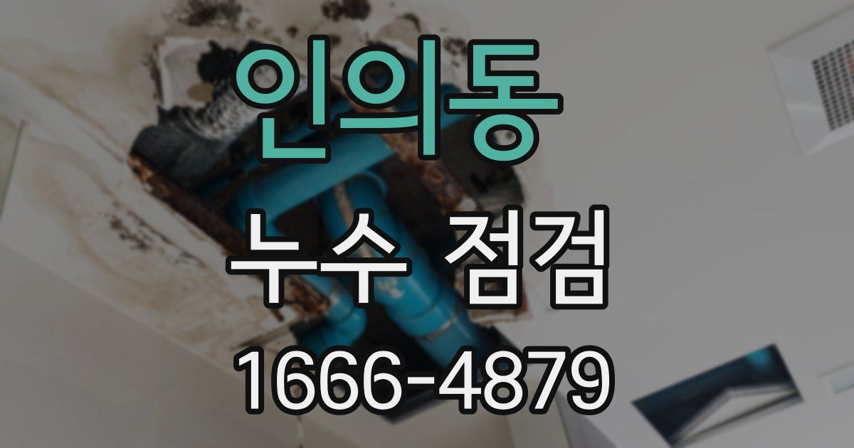 인의동 누수 점검