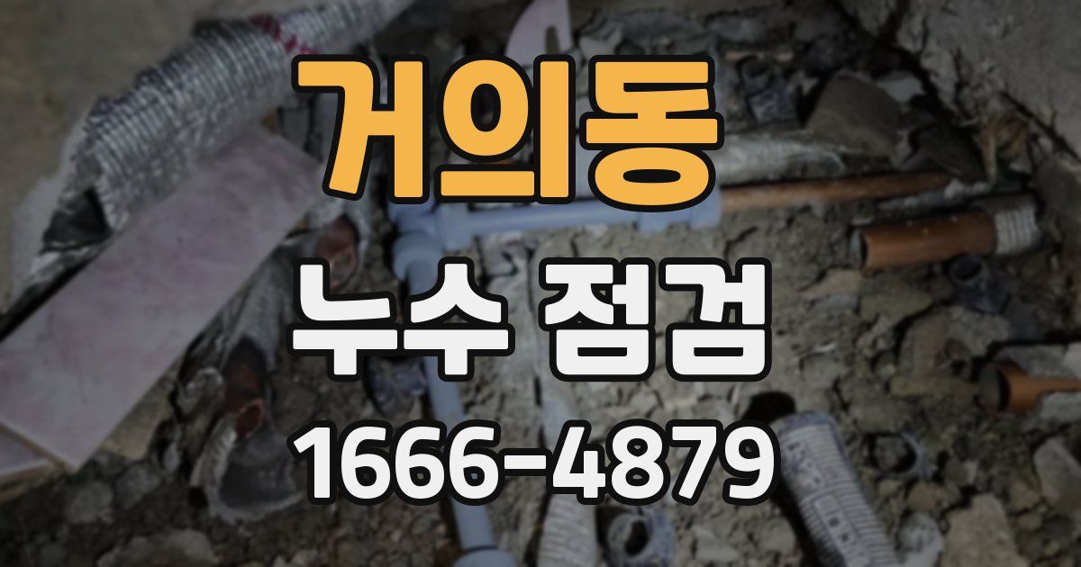 거의동 누수 점검