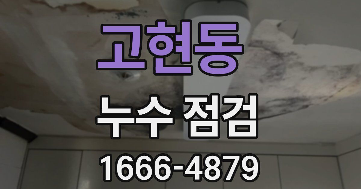 고현동 누수 점검