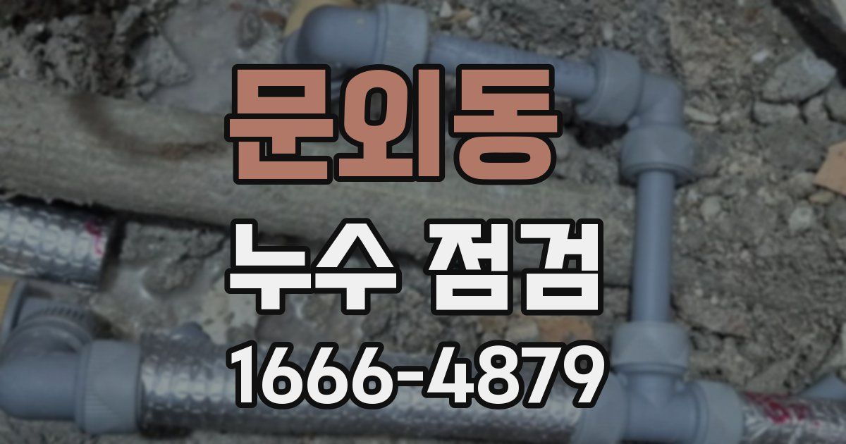 문외동 누수 점검