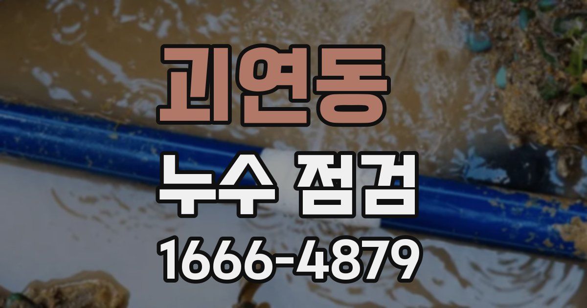 괴연동 누수 점검