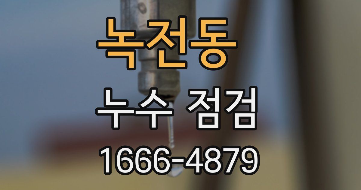 녹전동 누수 점검