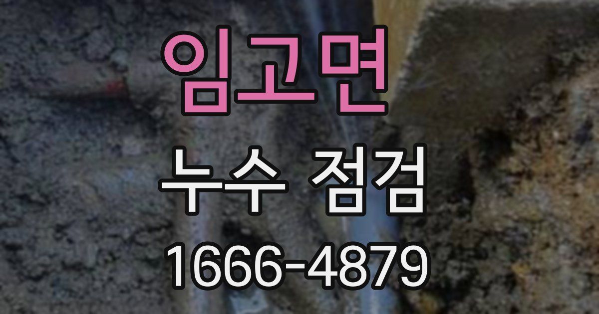 임고면 누수 점검