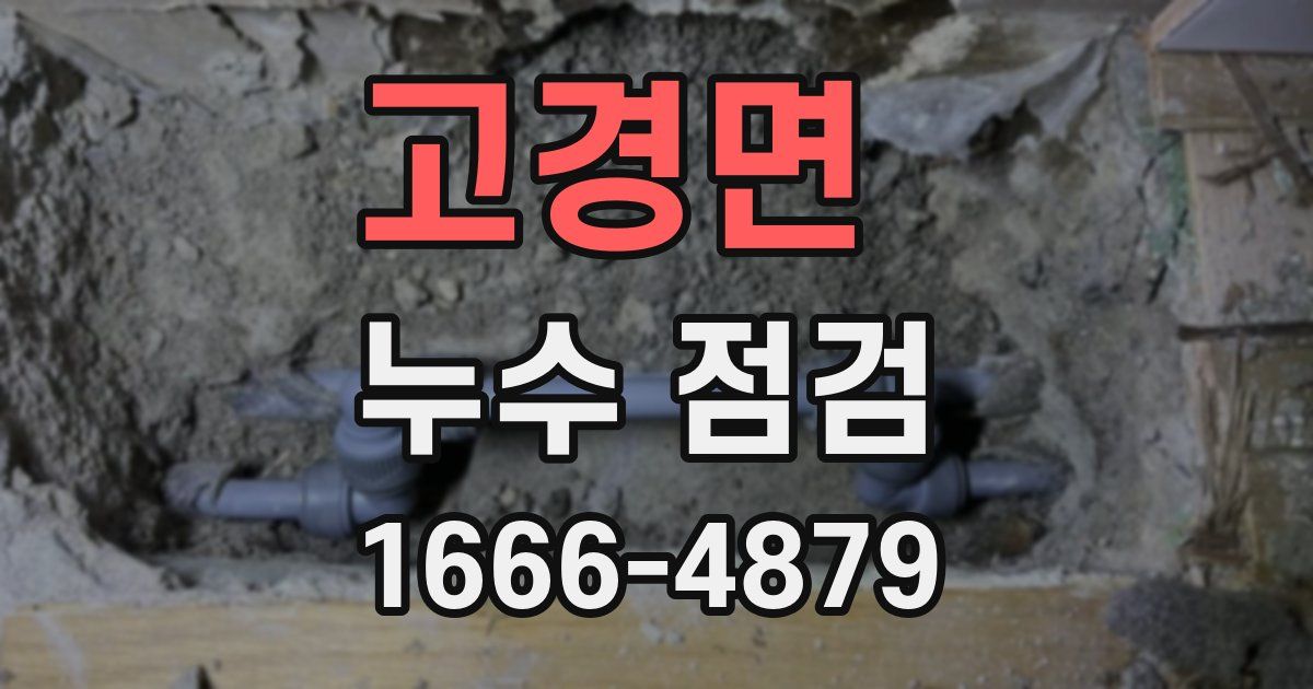 고경면 누수 점검