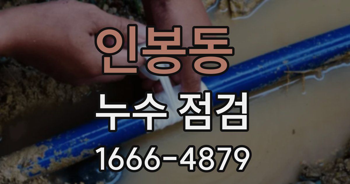 인봉동 누수 점검
