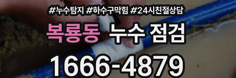 복룡동 누수 점검