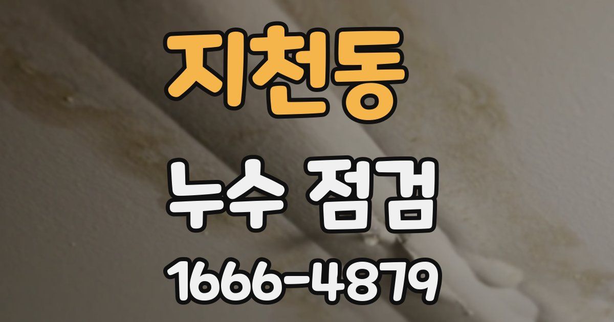 지천동 누수 점검