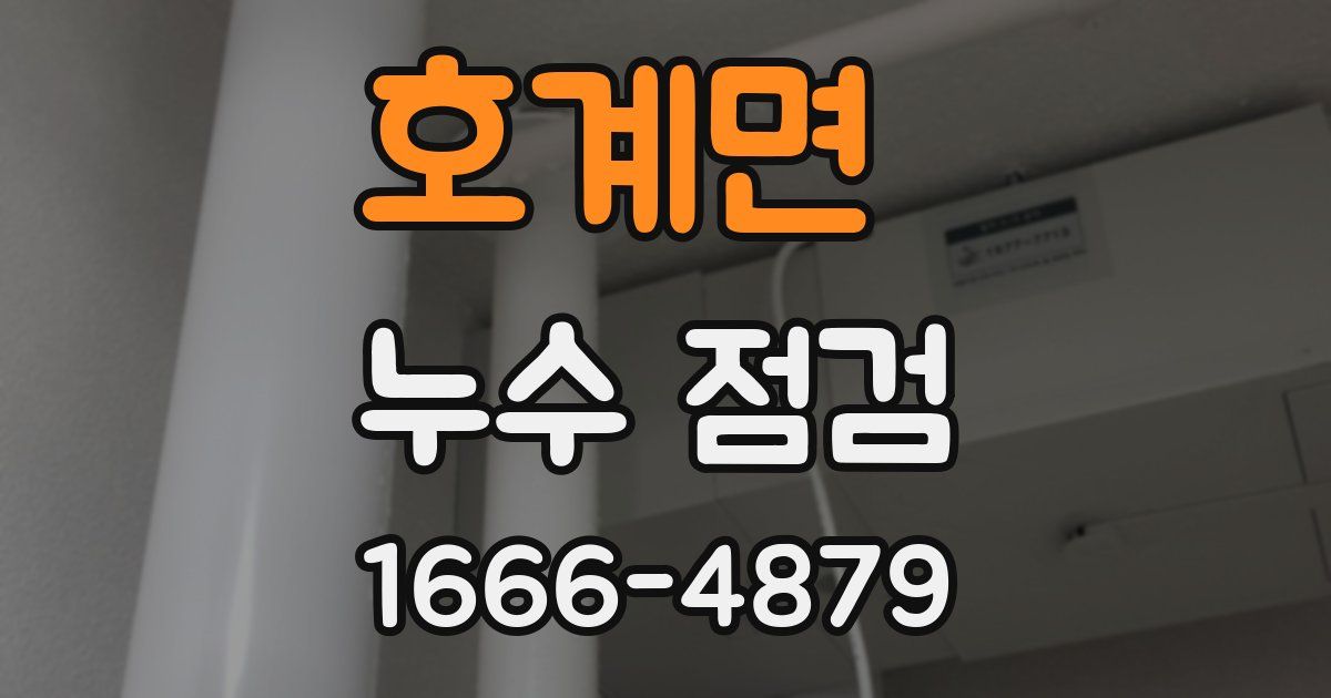 호계면 누수 점검
