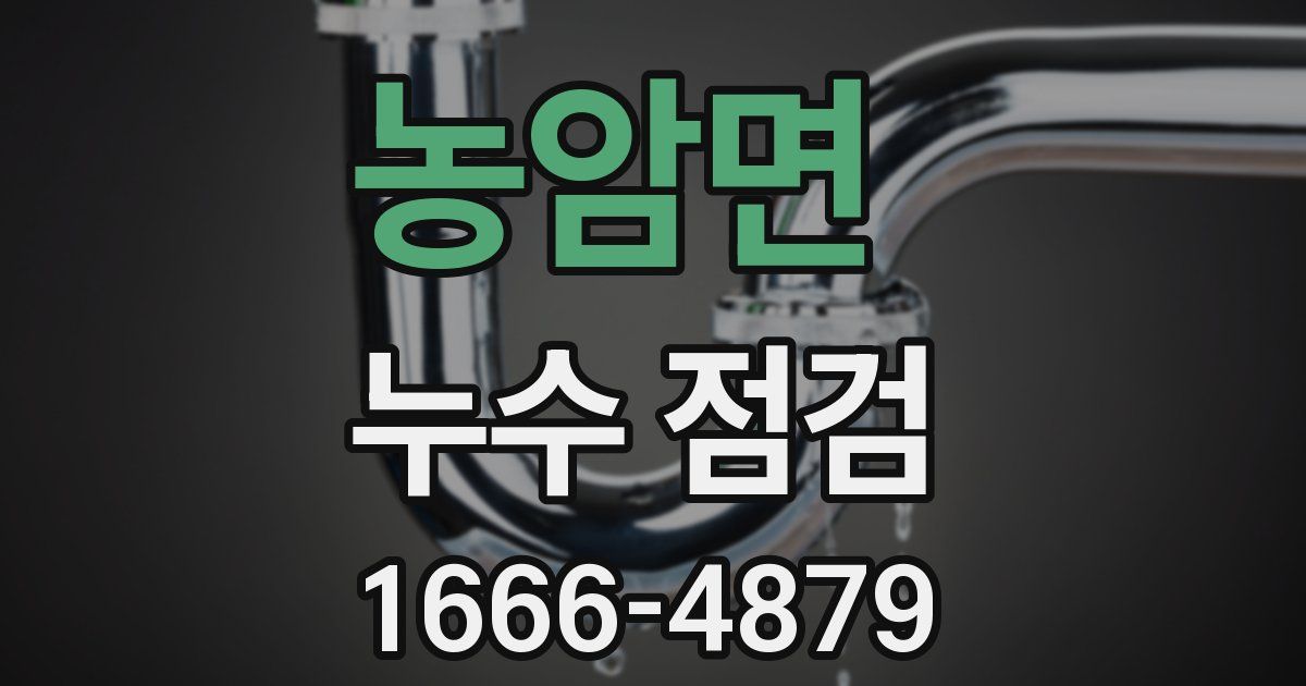 농암면 누수 점검