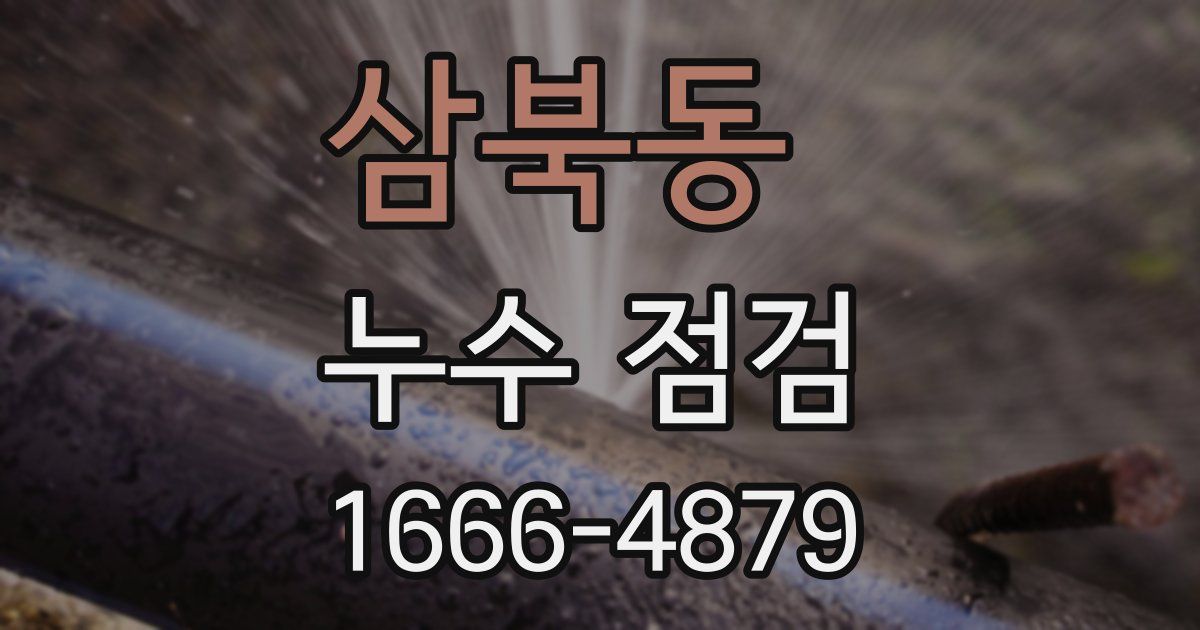 삼북동 누수 점검
