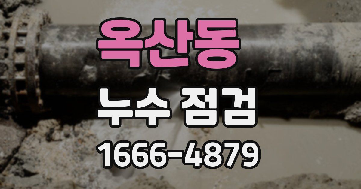 옥산동 누수 점검