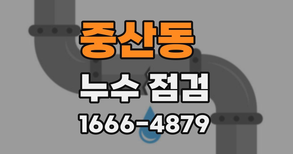 중산동 누수 점검
