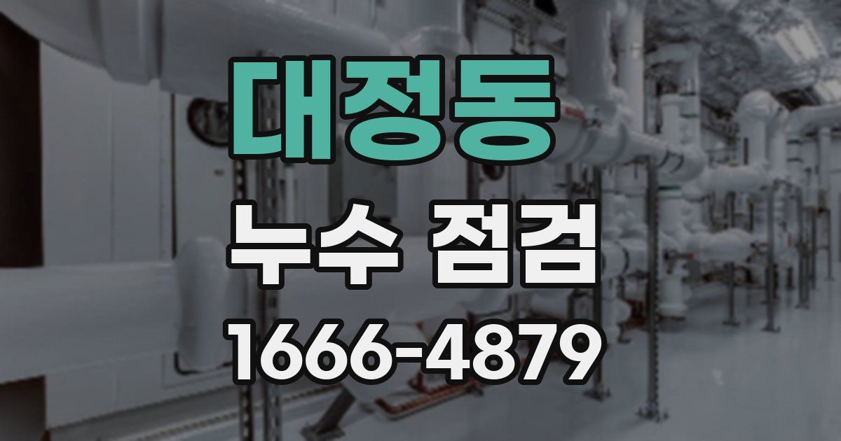 대정동 누수 점검