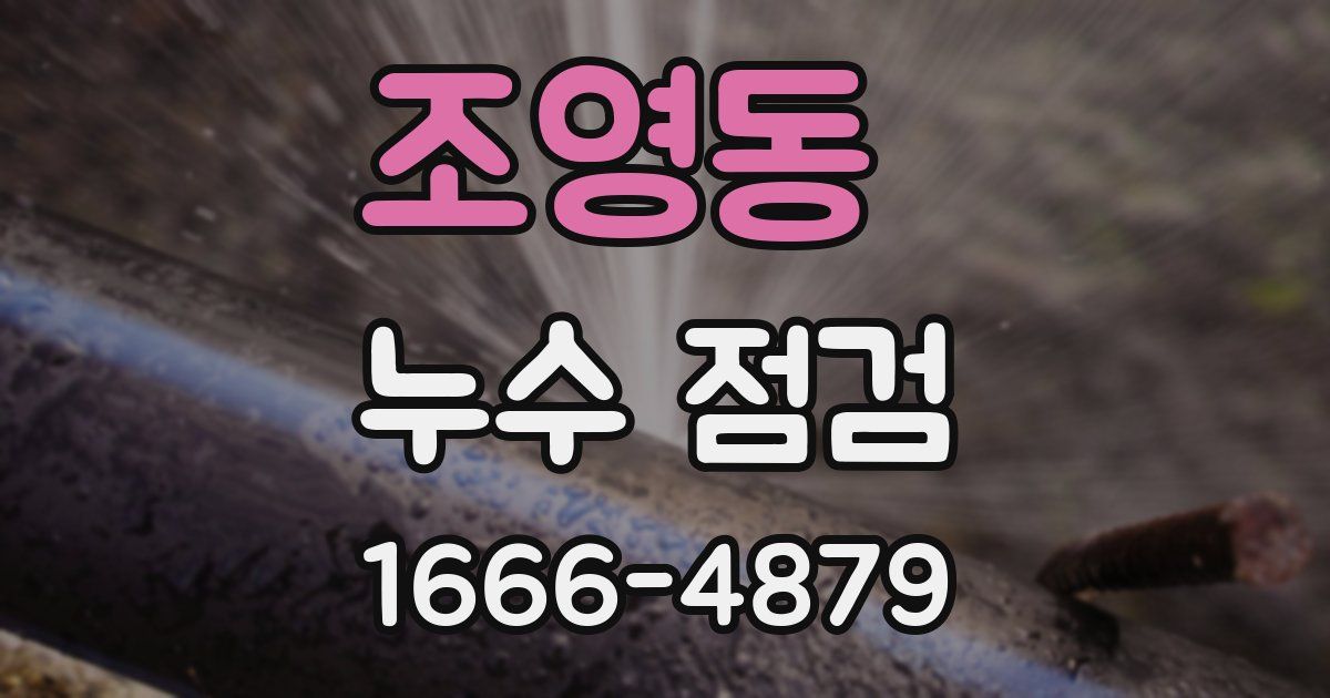 조영동 누수 점검