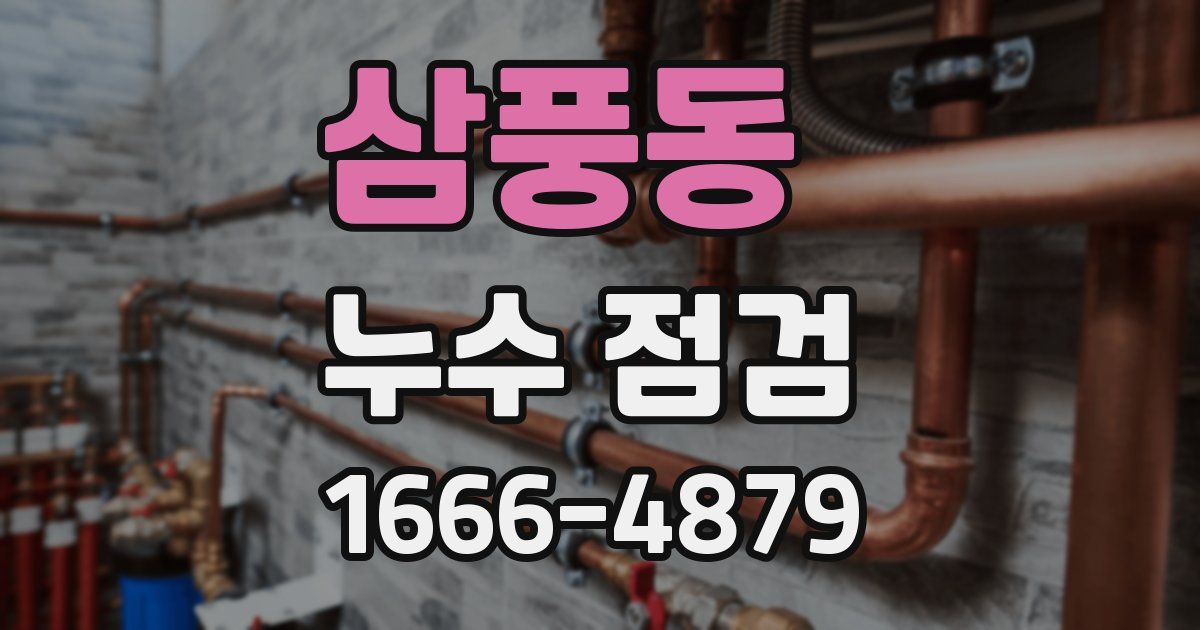 삼풍동 누수 점검