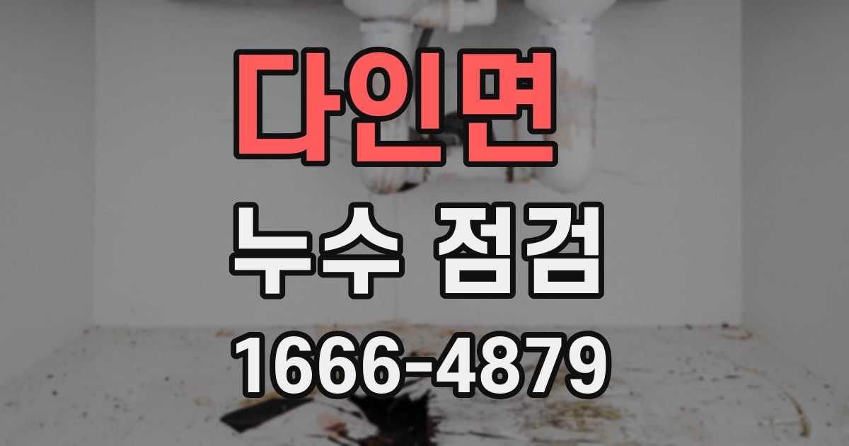 다인면 누수 점검