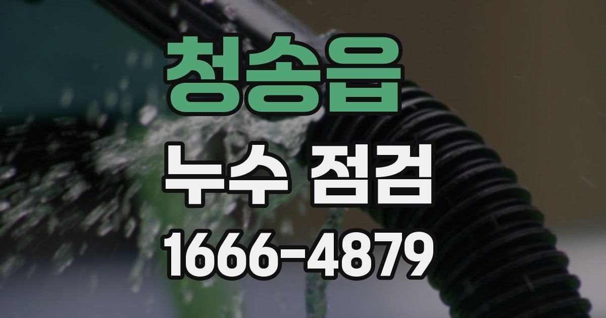 청송읍 누수 점검