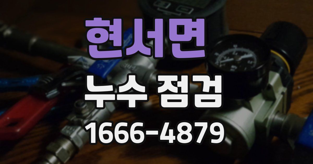 현서면 누수 점검