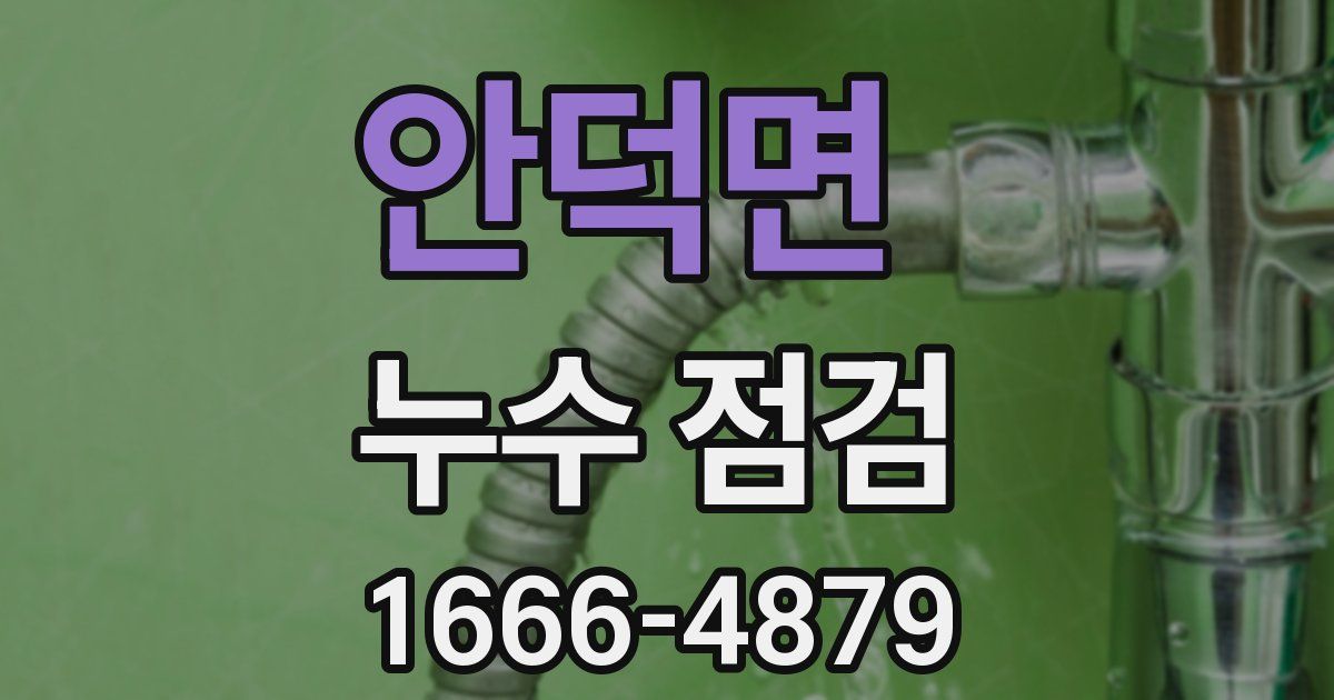 안덕면 누수 점검