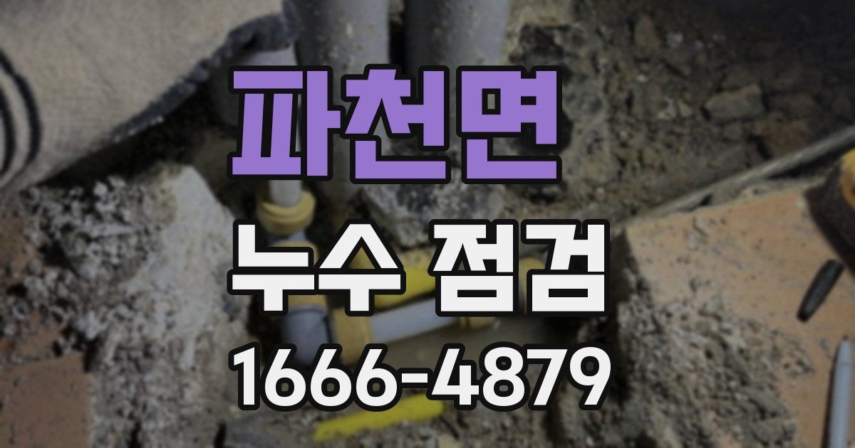 파천면 누수 점검