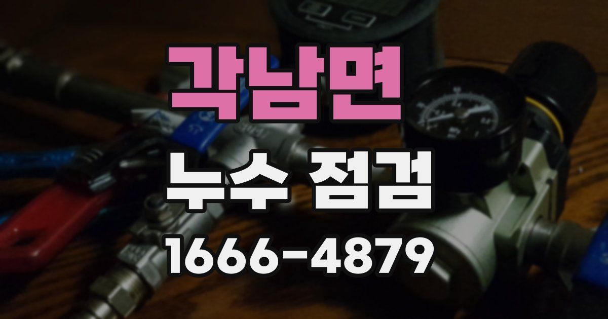 각남면 누수 점검