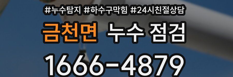 금천면 누수 점검