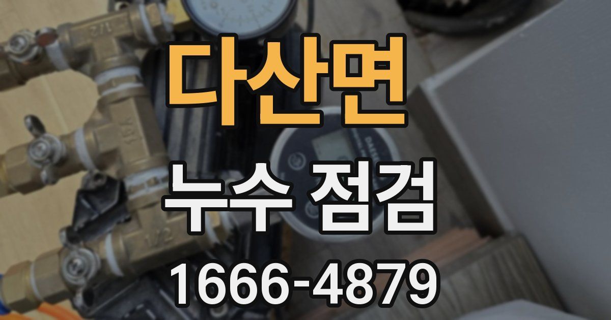다산면 누수 점검