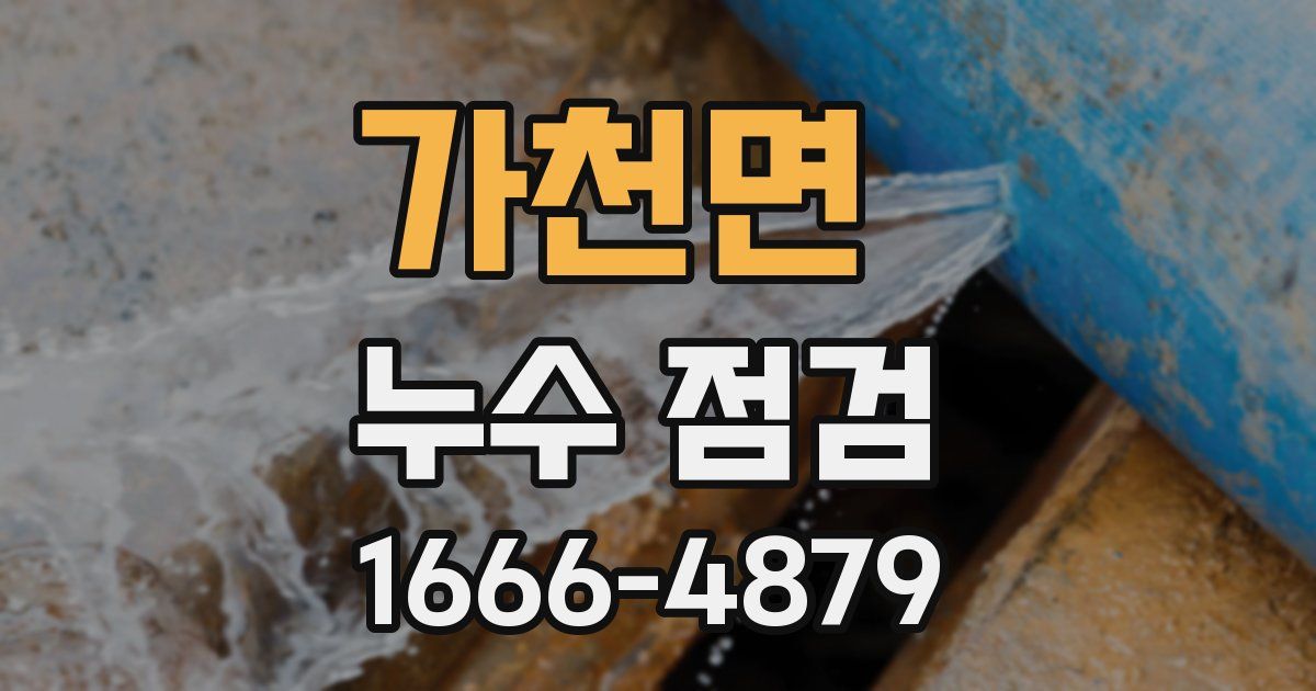 가천면 누수 점검